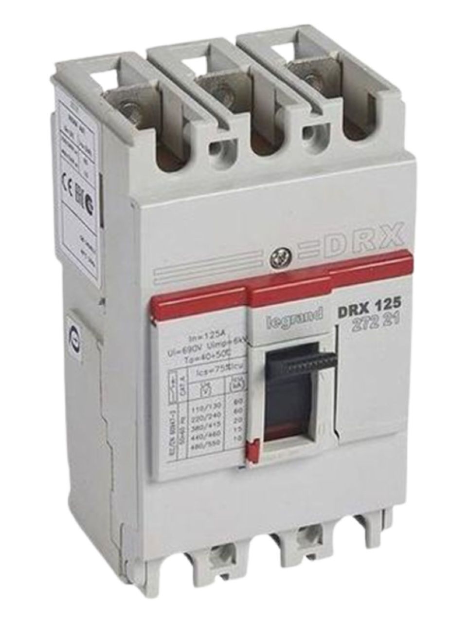 Автоматический выключатель Legrand 27221 3П 125A DRX125 20kA термомагнитный