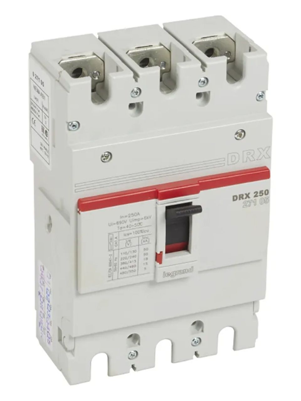 Автоматический выключатель Legrand 27105 3П 250A DRX250 18kA термомагнитный