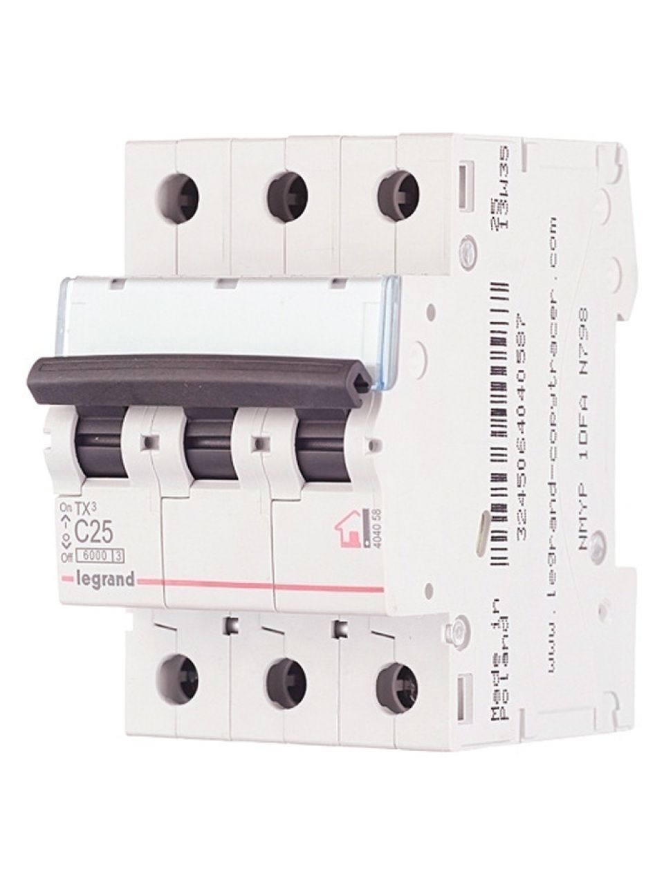 Автоматический выключатель Legrand 404058 3П С 25A TX3 6000 6kA