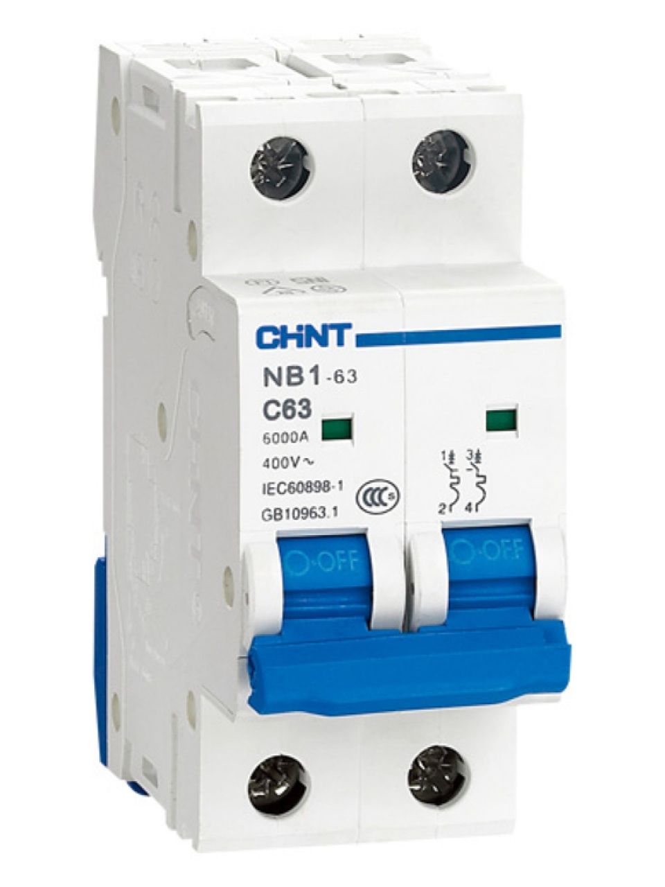 Автоматический выключатель CHINT NB1-63DC 2P 32A DC500B 6kA