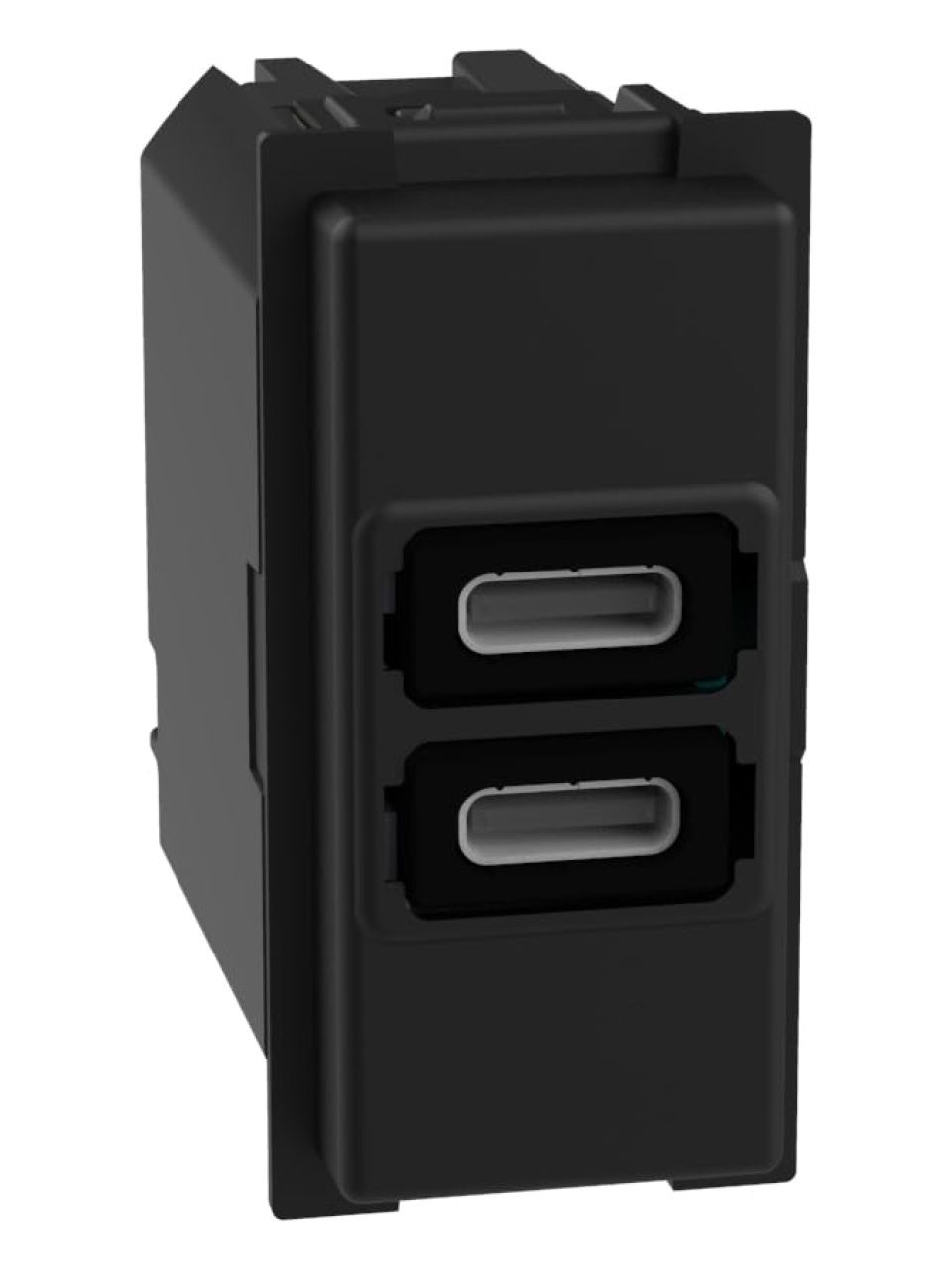 Зарядное устройство Bticino K4191CC Living Now USB 2 разъёма C/C 15 Вт 3000мА 1 модуль черный