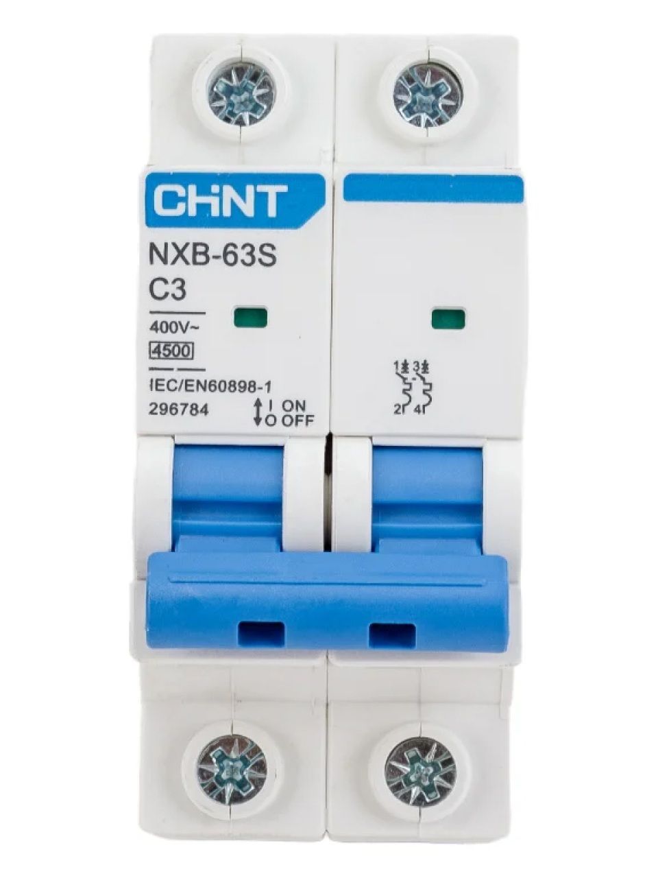 Автоматический выключатель CHINT NXB-63S 2P 3A C 4,5kA