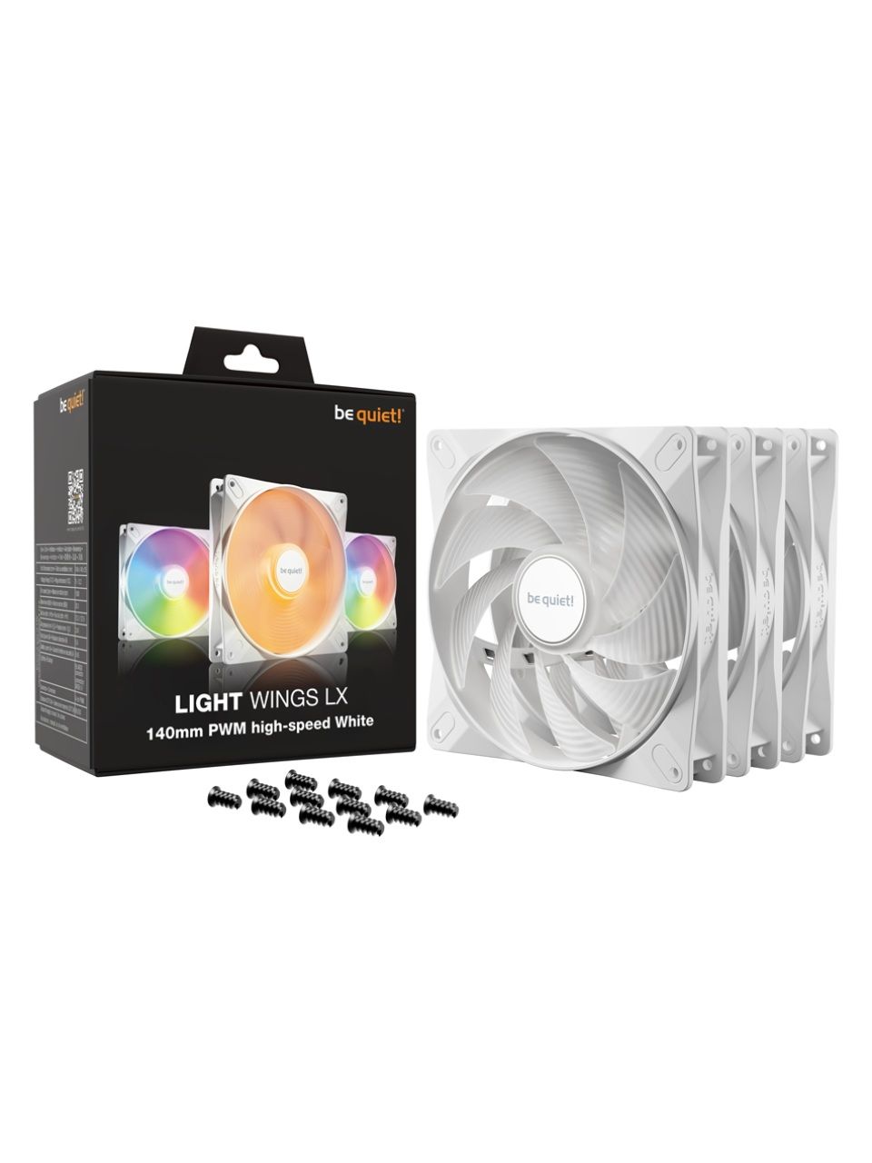 Вентилятор для компьютерного корпуса Bequiet! Light Wings LX 140mm PWM high-speed White Triple pack