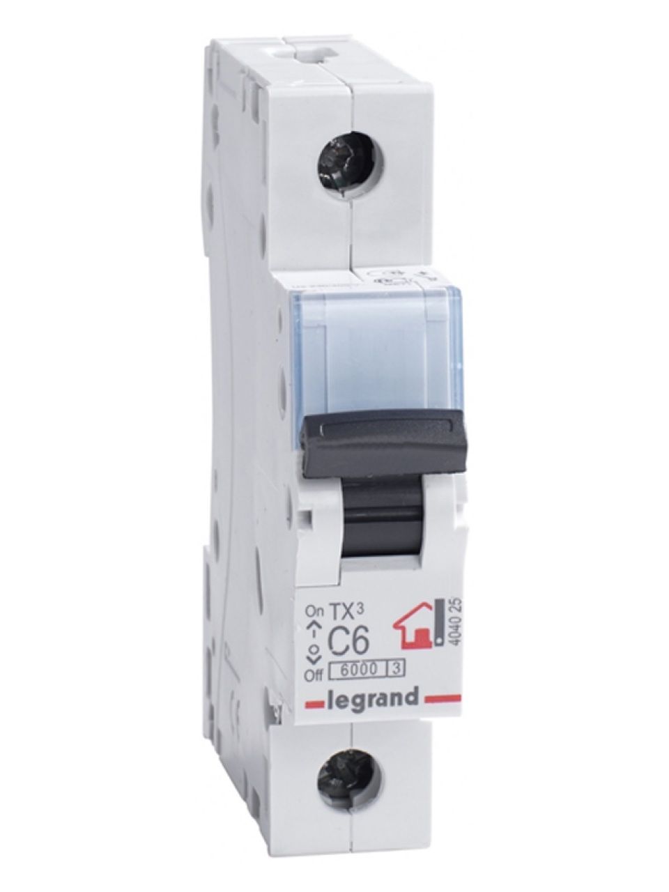 Автоматический выключатель Legrand 404025 1П C 6A TX3 6000 6kA