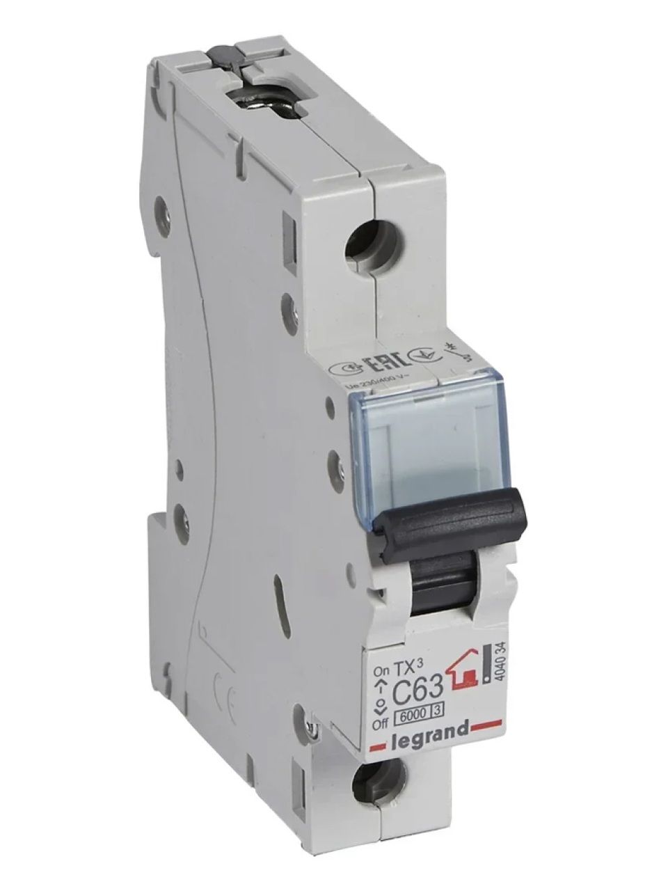 Автоматический выключатель Legrand 404034 1П C63A TX3 6000 6kA