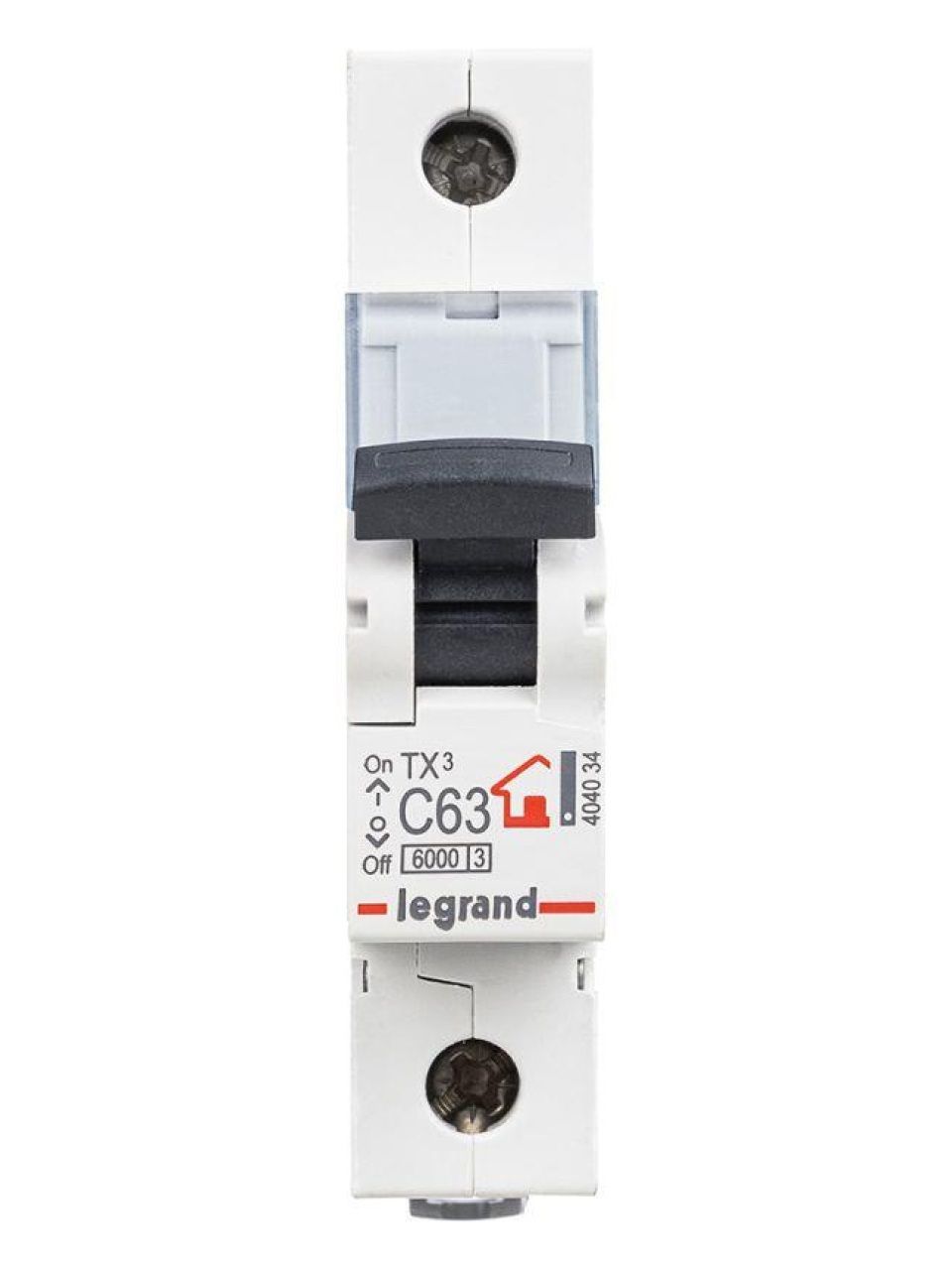 Автоматический выключатель Legrand 404034 1П C63A TX3 6000 6kA