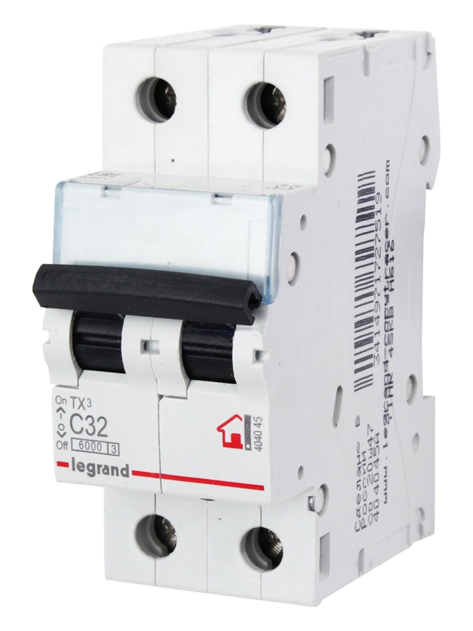 Автоматический выключатель Legrand 404045 2П C 32A TX3 6000 6kA