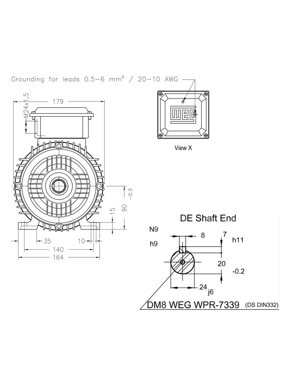 Асинхронный электродвигатель WEG 16992187 AM W20 -90L 1.5 кВт 4P B3T 220-460 В 50 Гц