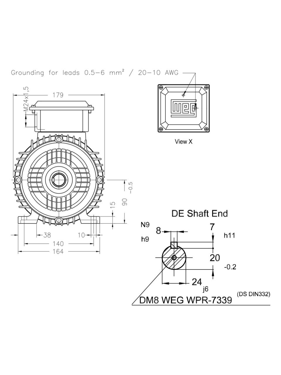 Асинхронный электродвигатель WEG 16803817 AM W20 -90L 2.2 кВт 2P B3T 220-460 В 50 Гц