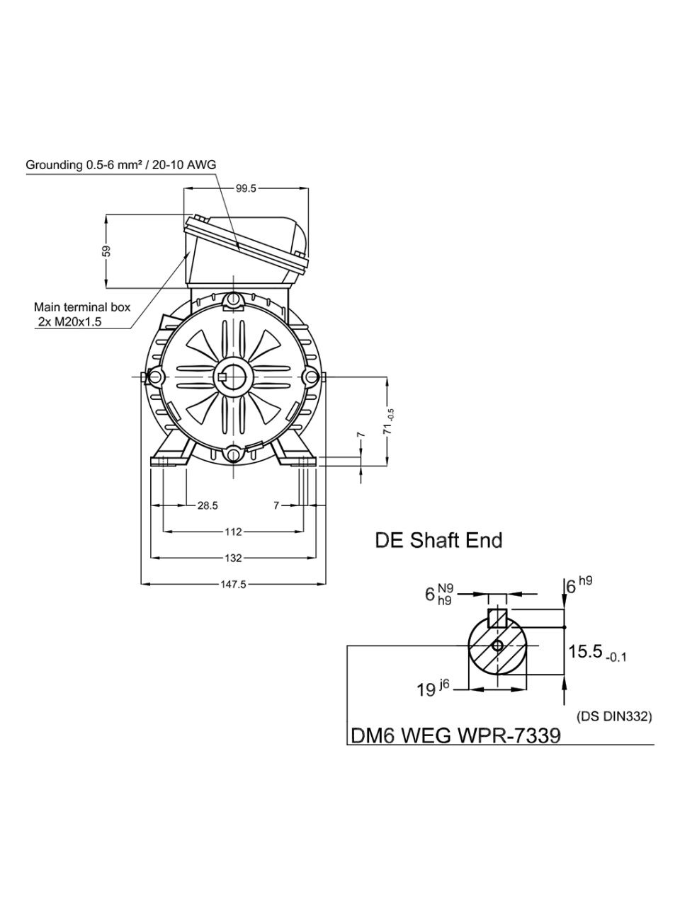 Асинхронный электродвигатель WEG 16255791 WGOST-71 0.37 кВт 2P B3T 220/380 В 50 Гц