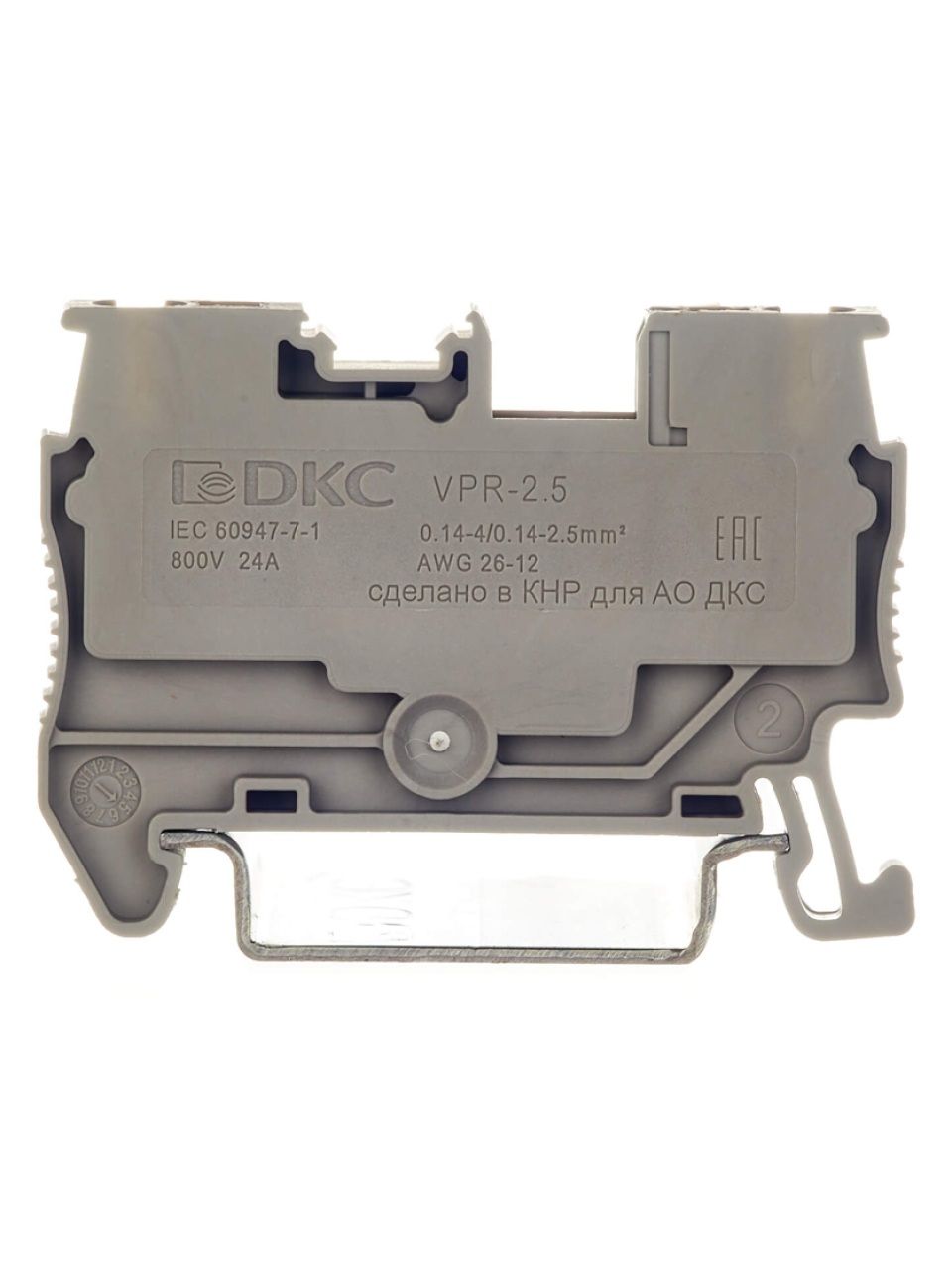 Клемма проходная DKC VPR-2.5-GY 2.5 мм2 Серая