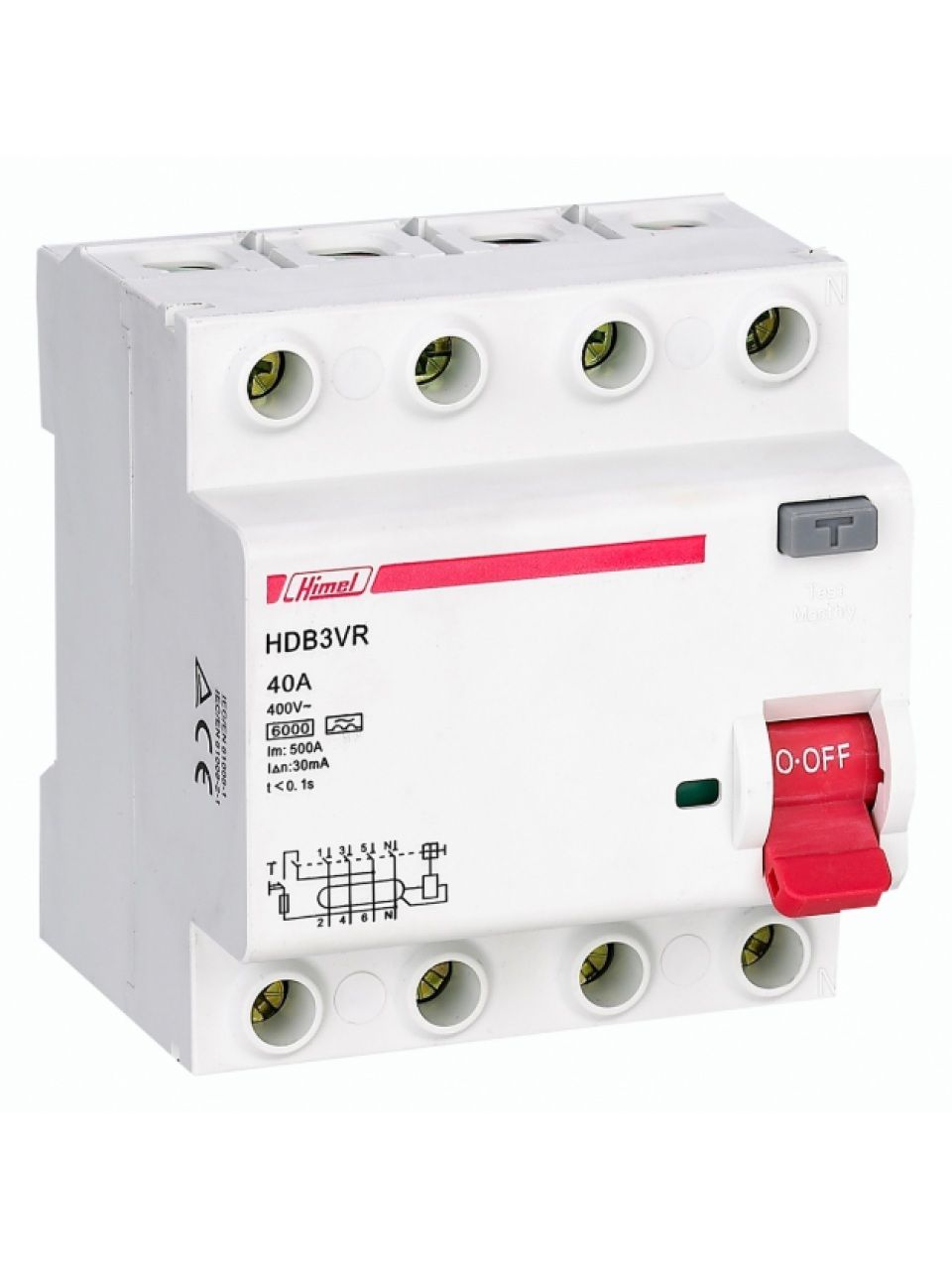 ВДТ Himel HDB3VR 4Р 25А 30мА тип AC 6кА