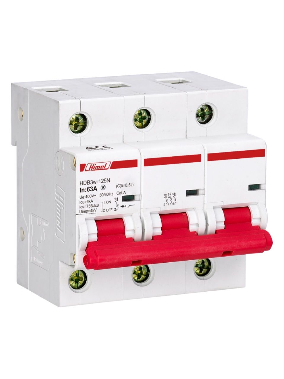 Автоматический выключатель Himel HDB3w-125 3P 80А С 10кА