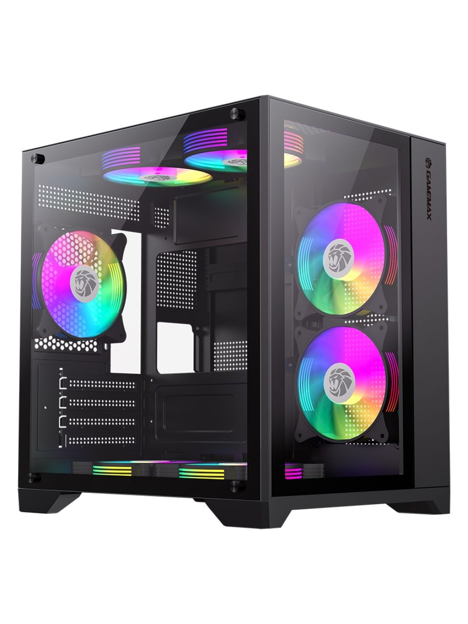 Компьютерный корпус Gamemax Infinity Mini 7 ARGB Fans + Controller Black без Б/П