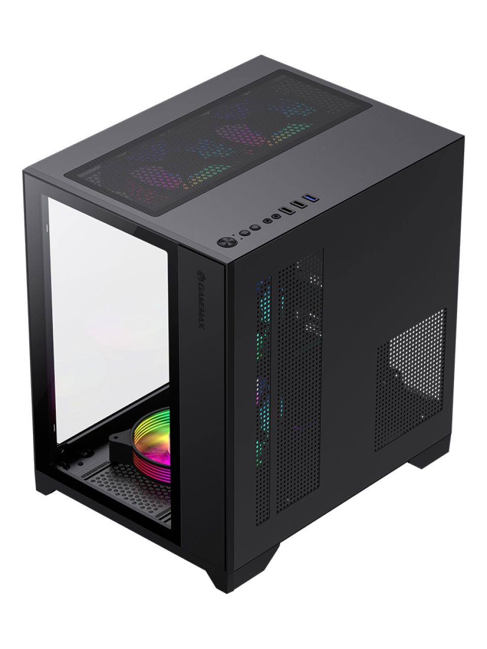 Компьютерный корпус Gamemax Infinity Mini 7 ARGB Fans + Controller Black без Б/П