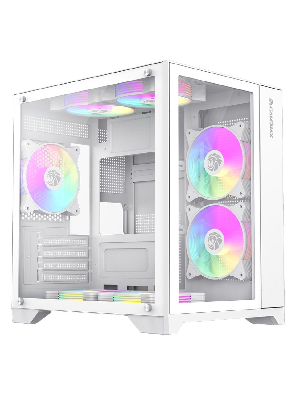 Компьютерный корпус Gamemax Infinity Mini 7 ARGB Fans + Controller White без Б/П