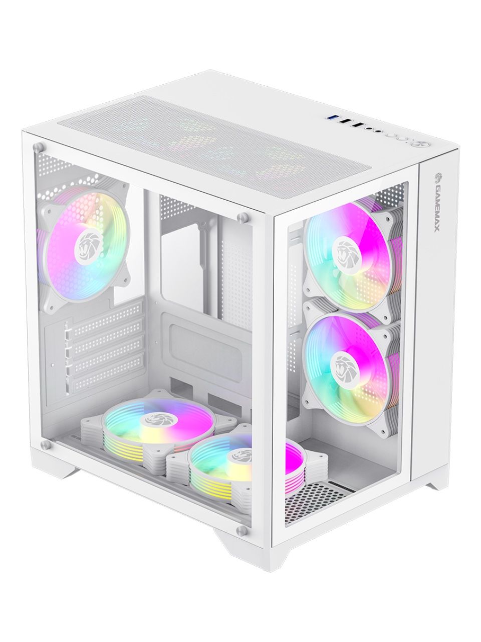 Компьютерный корпус Gamemax Infinity Mini 7 ARGB Fans + Controller White без Б/П