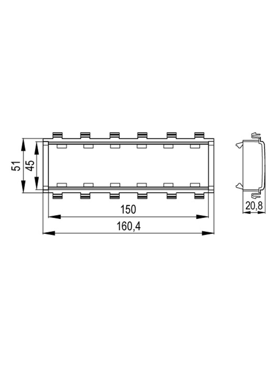 Каркас под 6 модулей Viva DKC F0003A для In-liner Front, белый