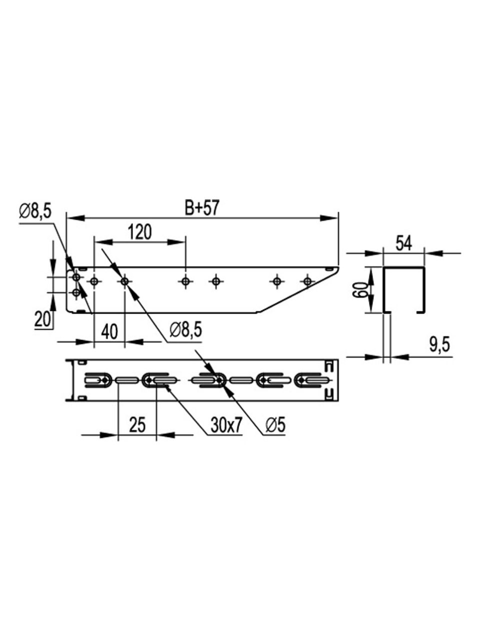 Консоль DKC BBF5020 быстрой фиксации осн.200 мм