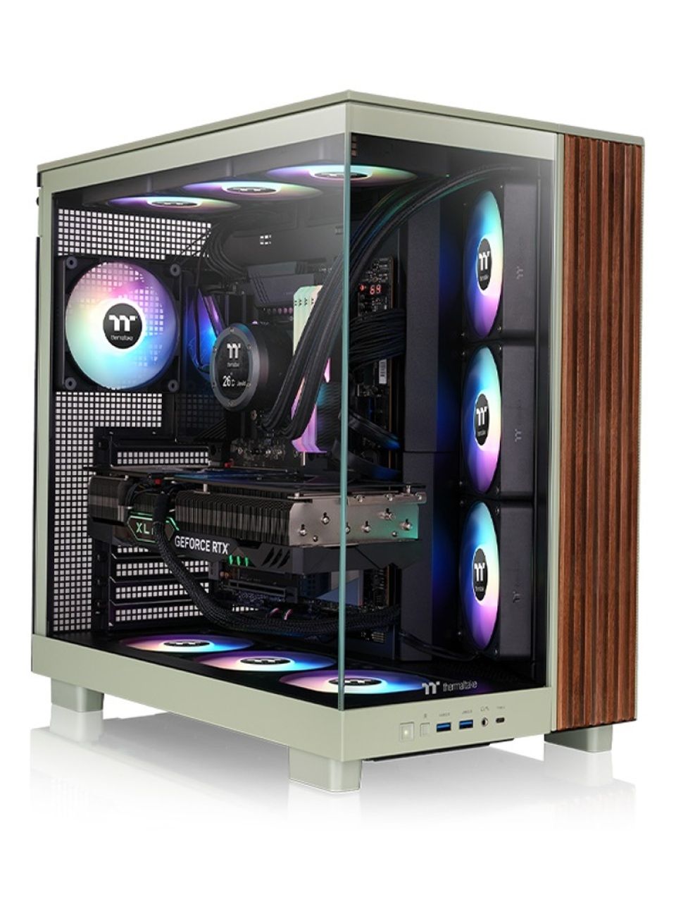 Компьютерный корпус Thermaltake View 380 XL WS ARGB Matcha Green без Б/П