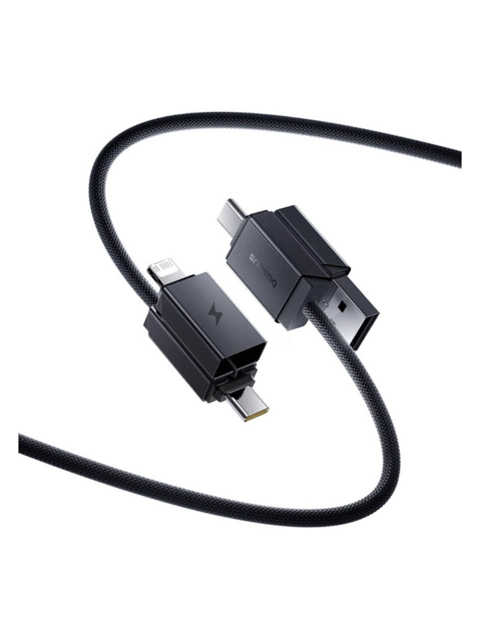 Интерфейсный кабель Baseus Versatile U+C to C+L 60W 1m White (P10383000211-00)