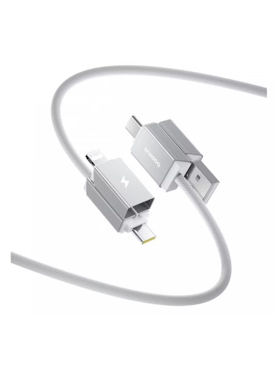 Интерфейсный кабель Baseus Versatile U+C to C+L 60W 2m White (P10383000211-01)