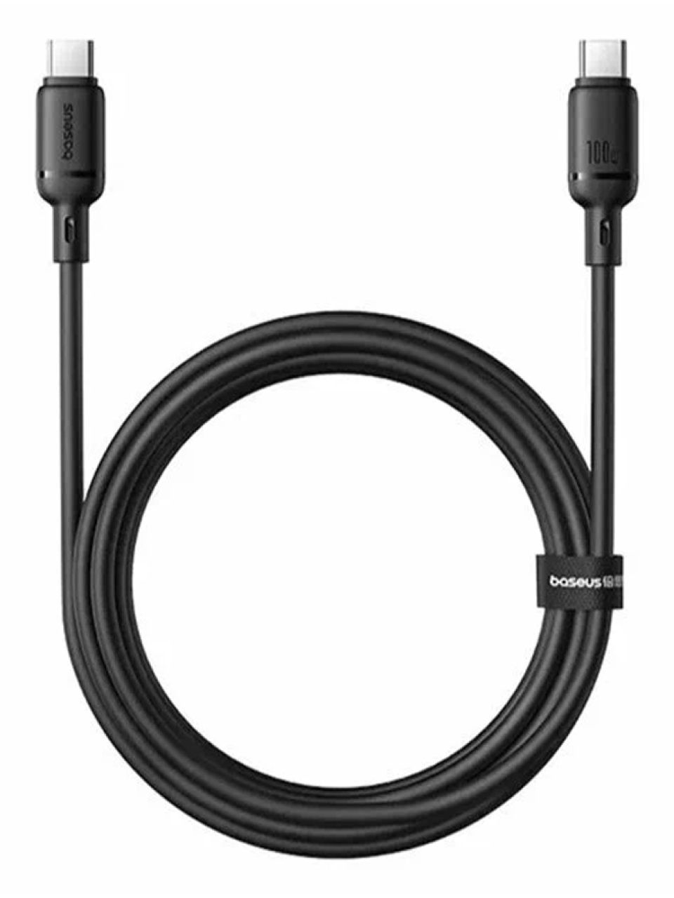 Интерфейсный кабель Baseus Silky Type-C to Type-C 100W 1m Black (P10377704113-00)