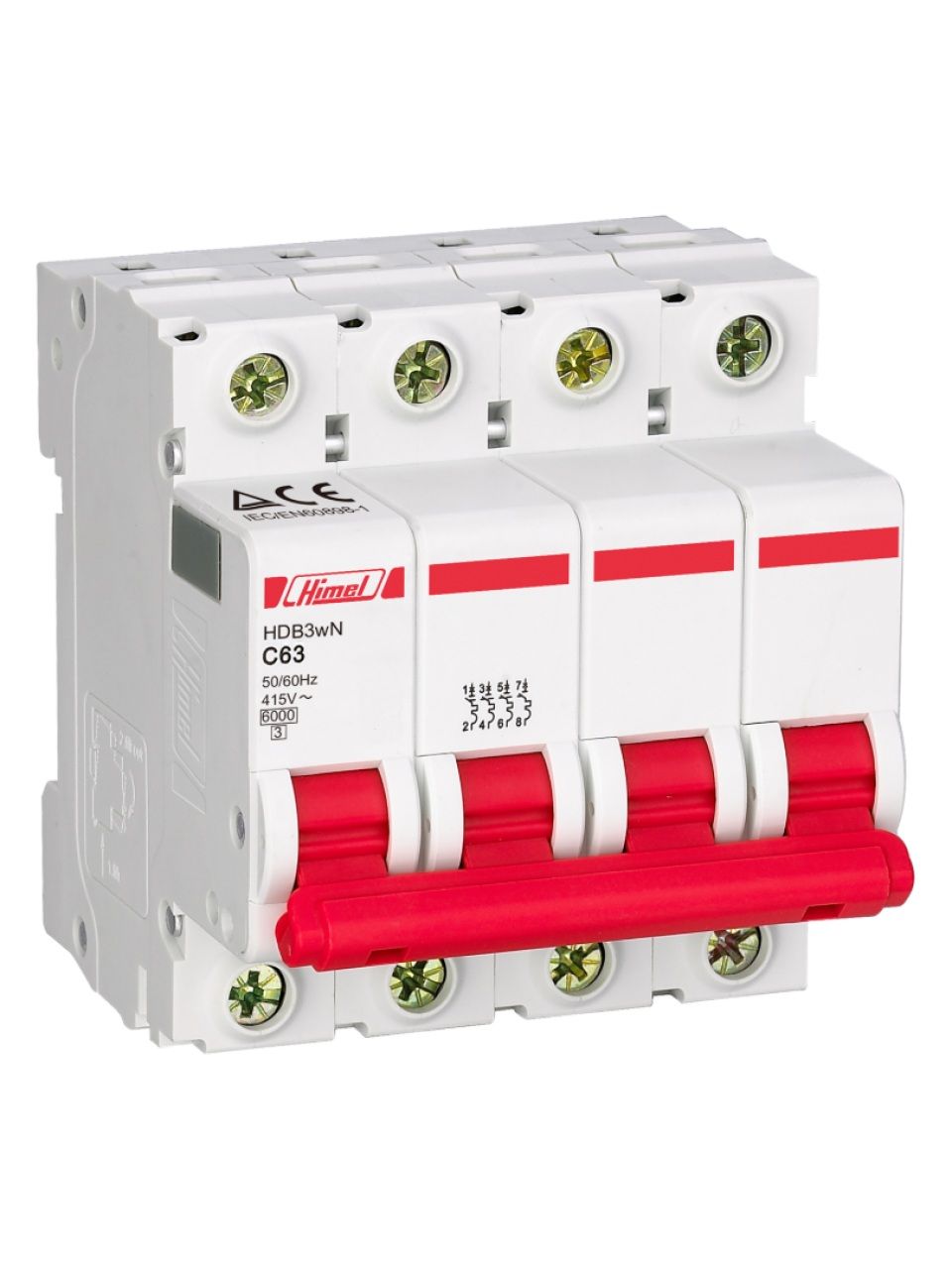 Автоматический выключатель Himel HDB3w 4Р 63А С 4,5кА