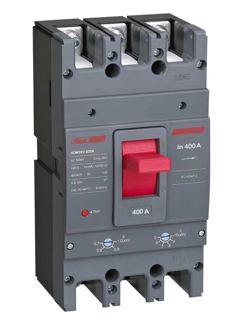 Автоматический выключатель Himel HDM3SV-630N 3P 400A 50kA с регулировкой
