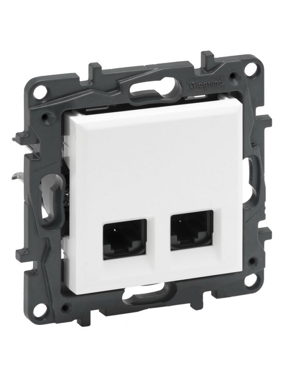 Информационная розетка двойная Niloe Step 2хRJ45 Кат.5e UTP Белый new