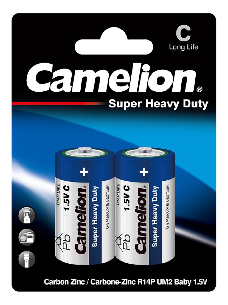 Батарейка CAMELION Super Heavy Duty R14P-BP2B 2шт. в блистере