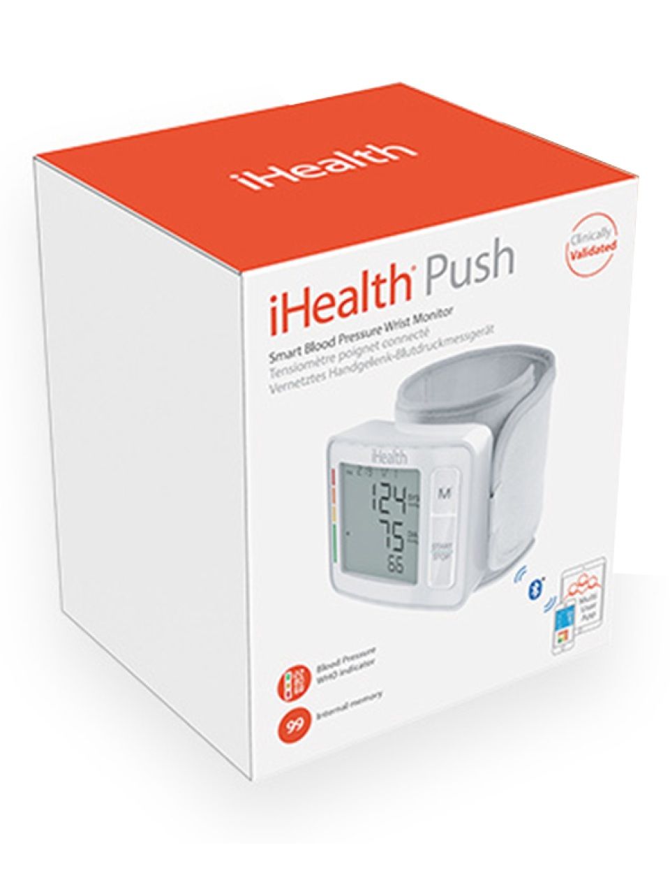 Умный наручный тонометр iHealth PUSH Wrist Smart Blood Pressure Monitor CONNECTABLE