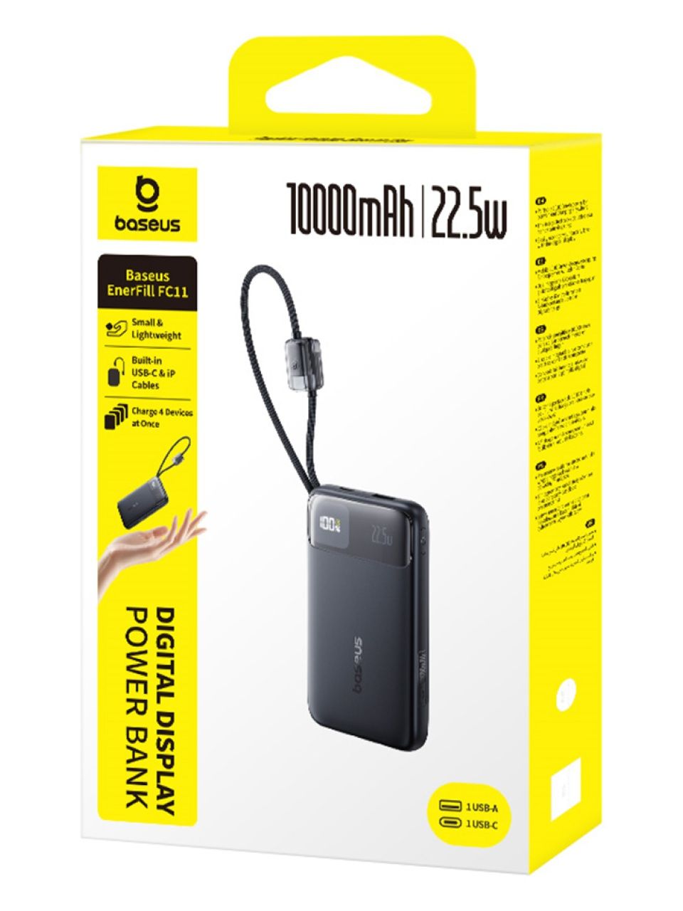 Портативный внешний аккумулятор Baseus EnerFill FC11 10000mAh 22.5W Black (E0027R04)