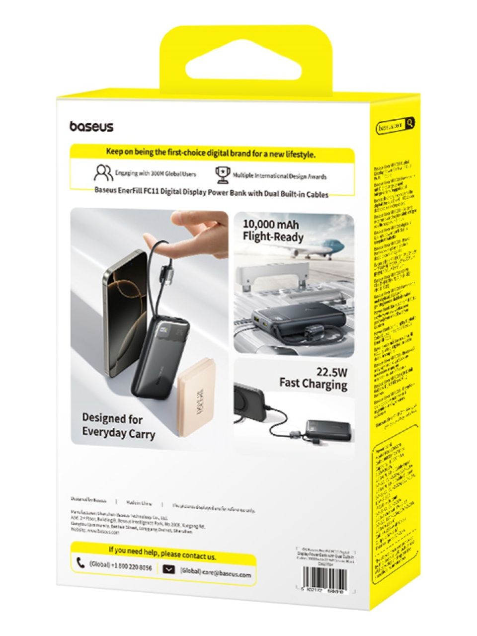 Портативный внешний аккумулятор Baseus EnerFill FC11 10000mAh 22.5W Black (E0027R04)