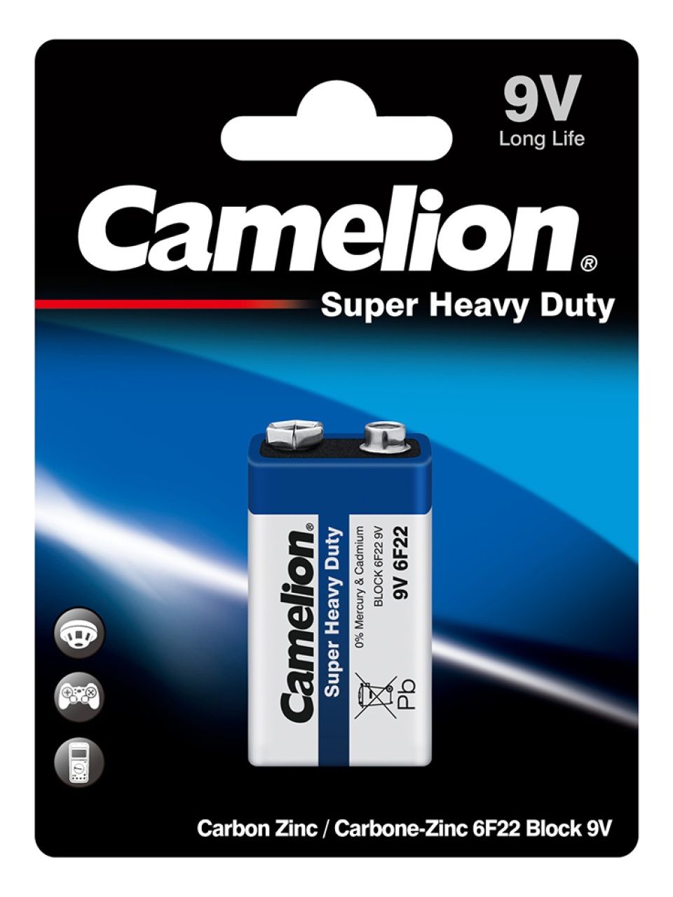 Батарейка CAMELION Super Heavy Duty 6F22-BP1B