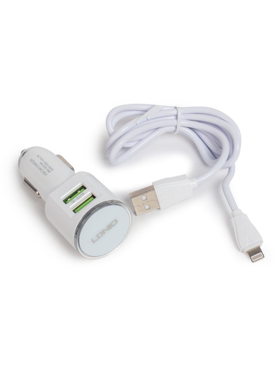 Автомобильное зарядное устройство LDNIO DL-C29 2*USB Lightning Белый