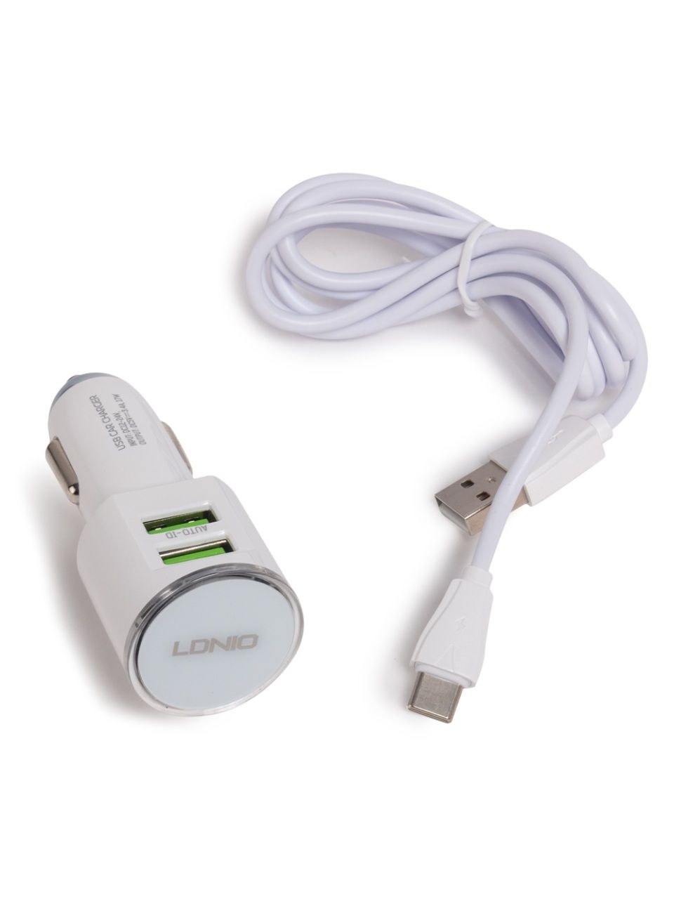 Автомобильное зарядное устройство LDNIO DL-C29 2*USB Type-C Белый