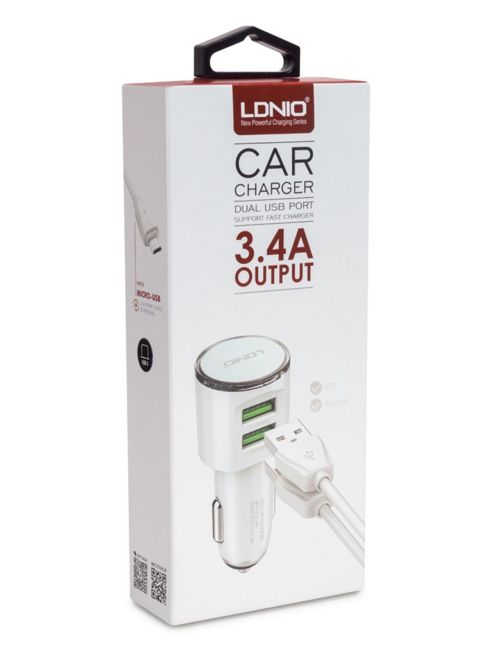 Автомобильное зарядное устройство LDNIO DL-C29 2*USB Type-C Белый