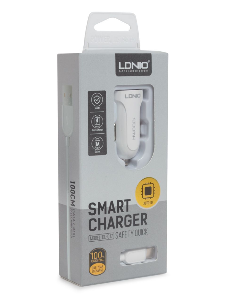 Автомобильное зарядное устройство LDNIO DL-C17 1*USB Type-C Белый