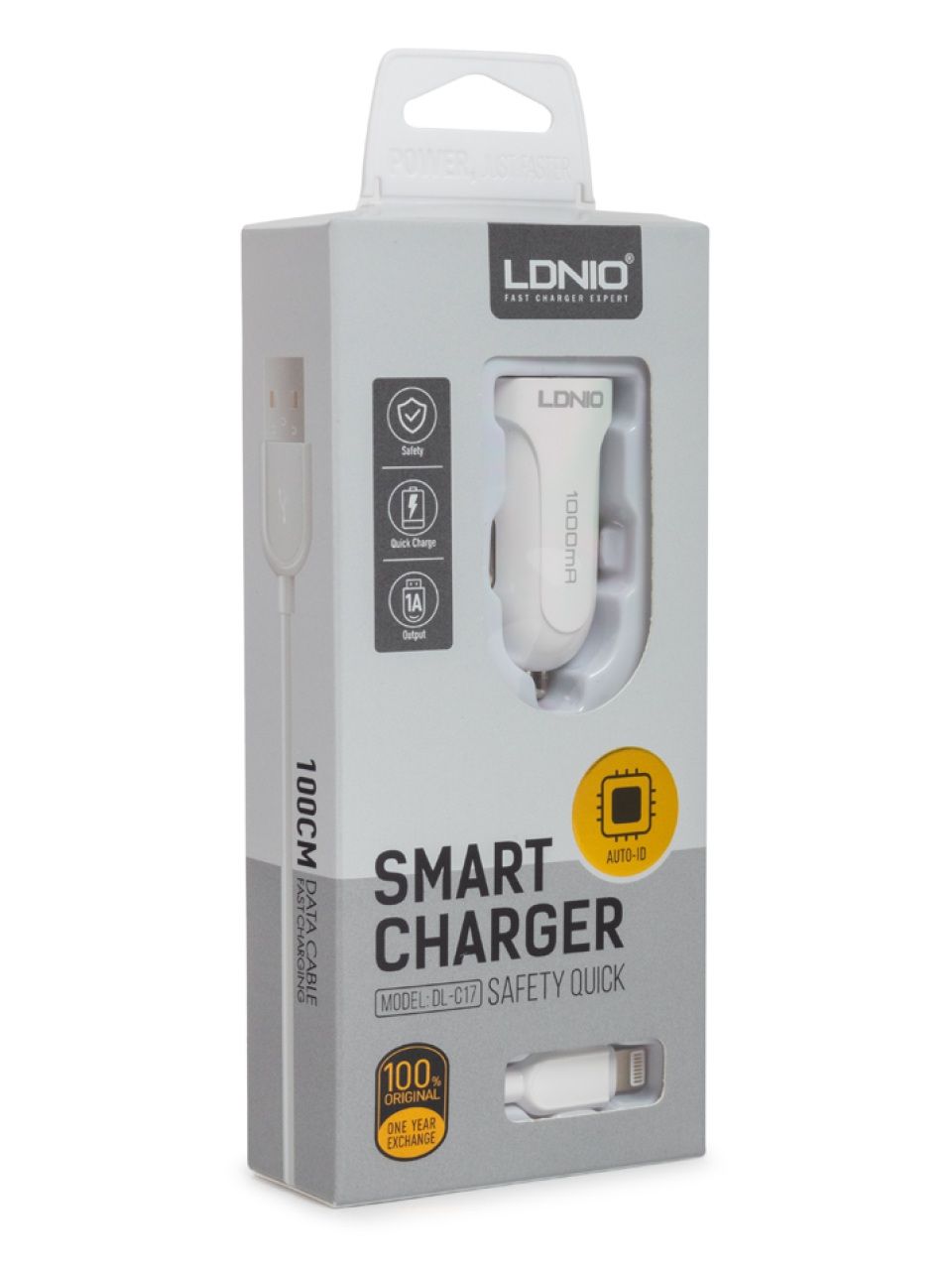 Автомобильное зарядное устройство LDNIO DL-C17 1*USB Lightning Белый