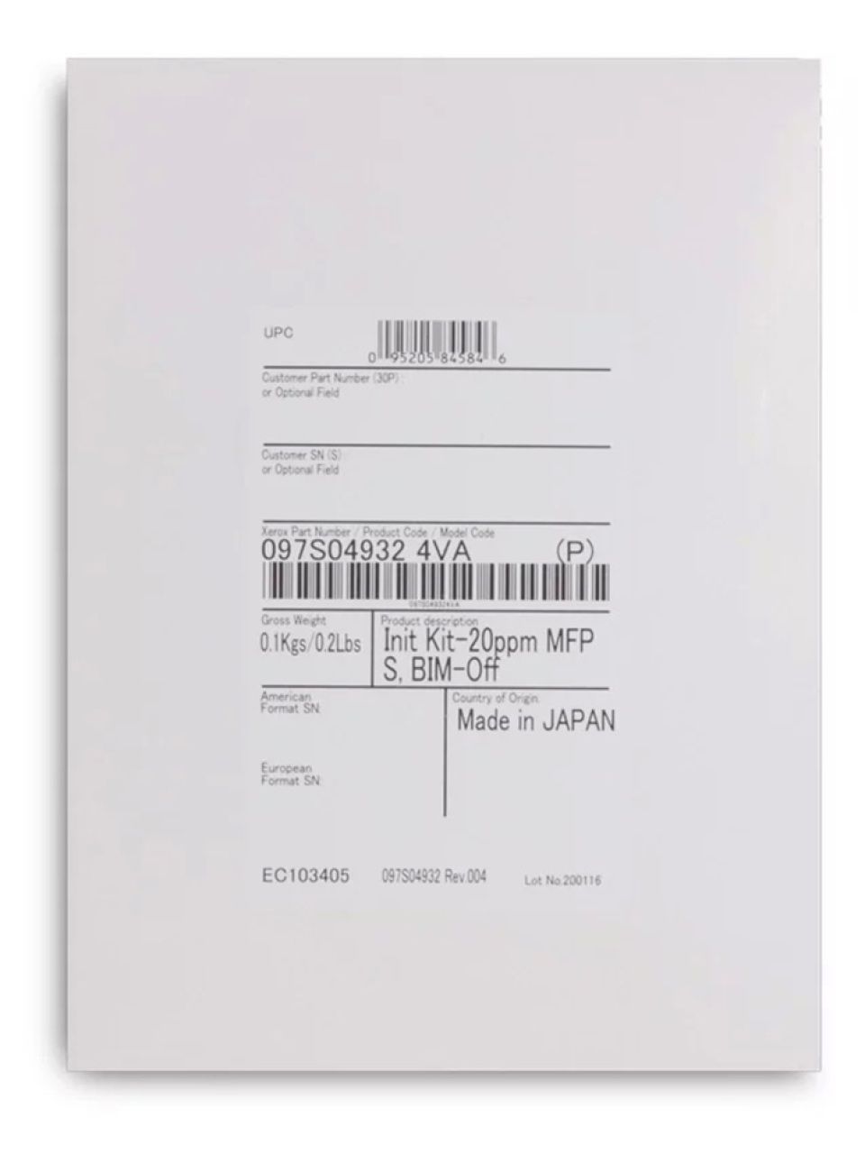Комплект инициализации Xerox VersaLink C7120 (097S05201)