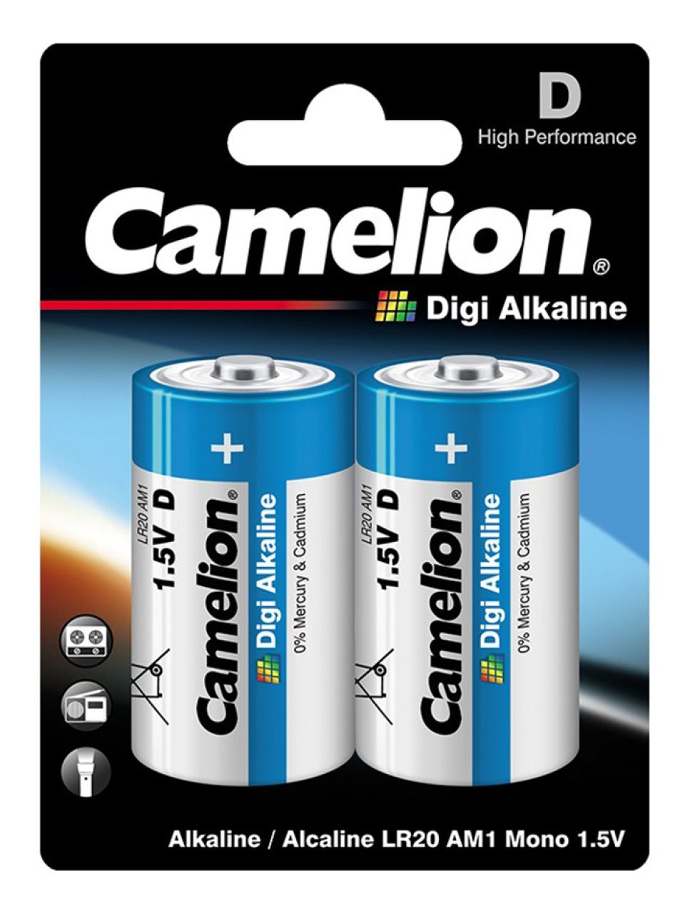 Батарейка CAMELION Digi Alkaline LR20-BP2DG 2 шт. в блистере
