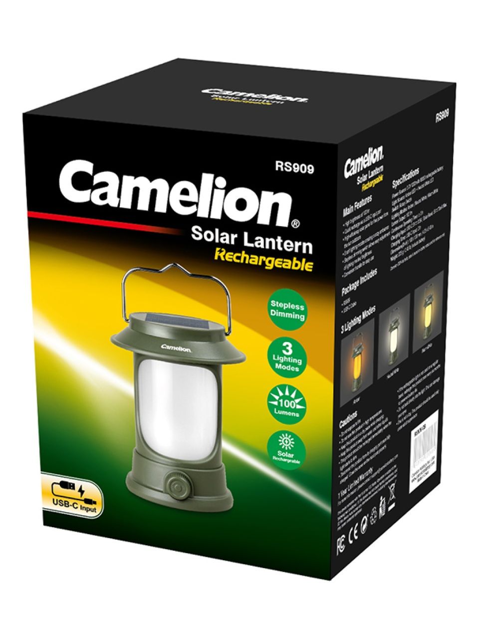 Фонарь перезаряжаемый Camelion RS909