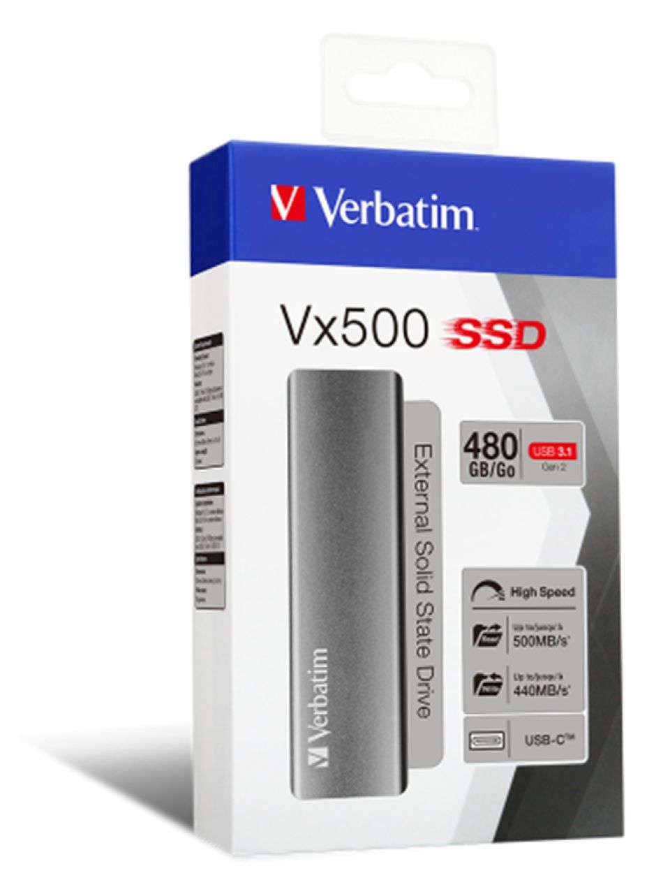 Внешний SSD диск Verbatim VX500 47443 480GB Серый