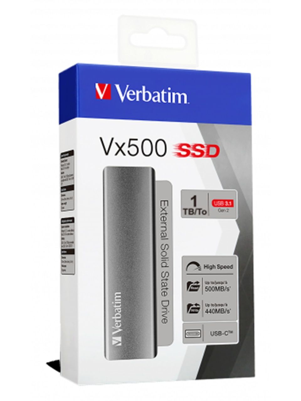 Внешний SSD диск Verbatim VX500 47444 1TB Серый