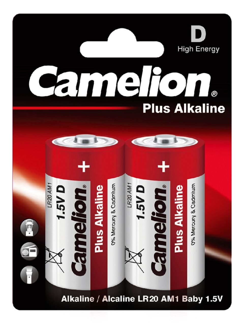Батарейка CAMELION Plus Alkaline LR20-BP2 2 шт. в блистере