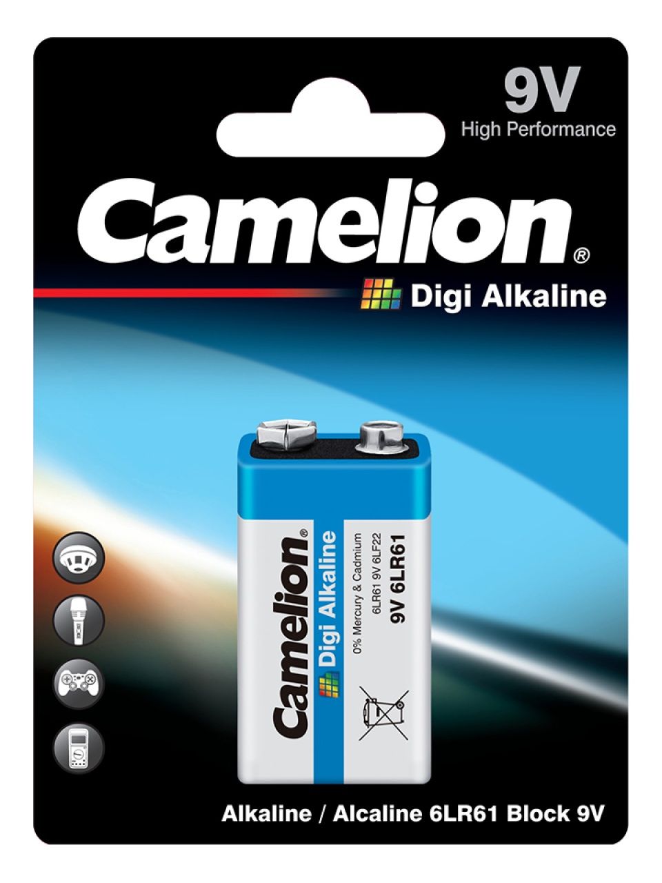Батарейка CAMELION Digi Alkaline 6LR61-BP1DG