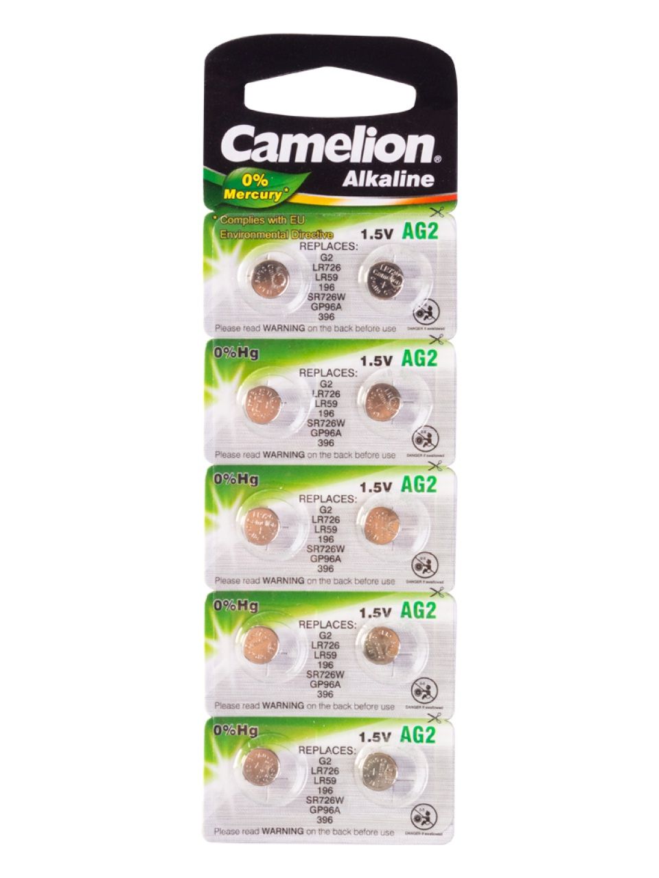 Батарейка CAMELION Alkaline AG2-BP10(0%Hg) 10 шт. в блистере