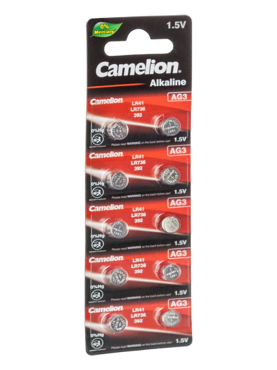 Батарейка CAMELION Alkaline AG3-BP10(0%Hg) 10 шт. в блистере
