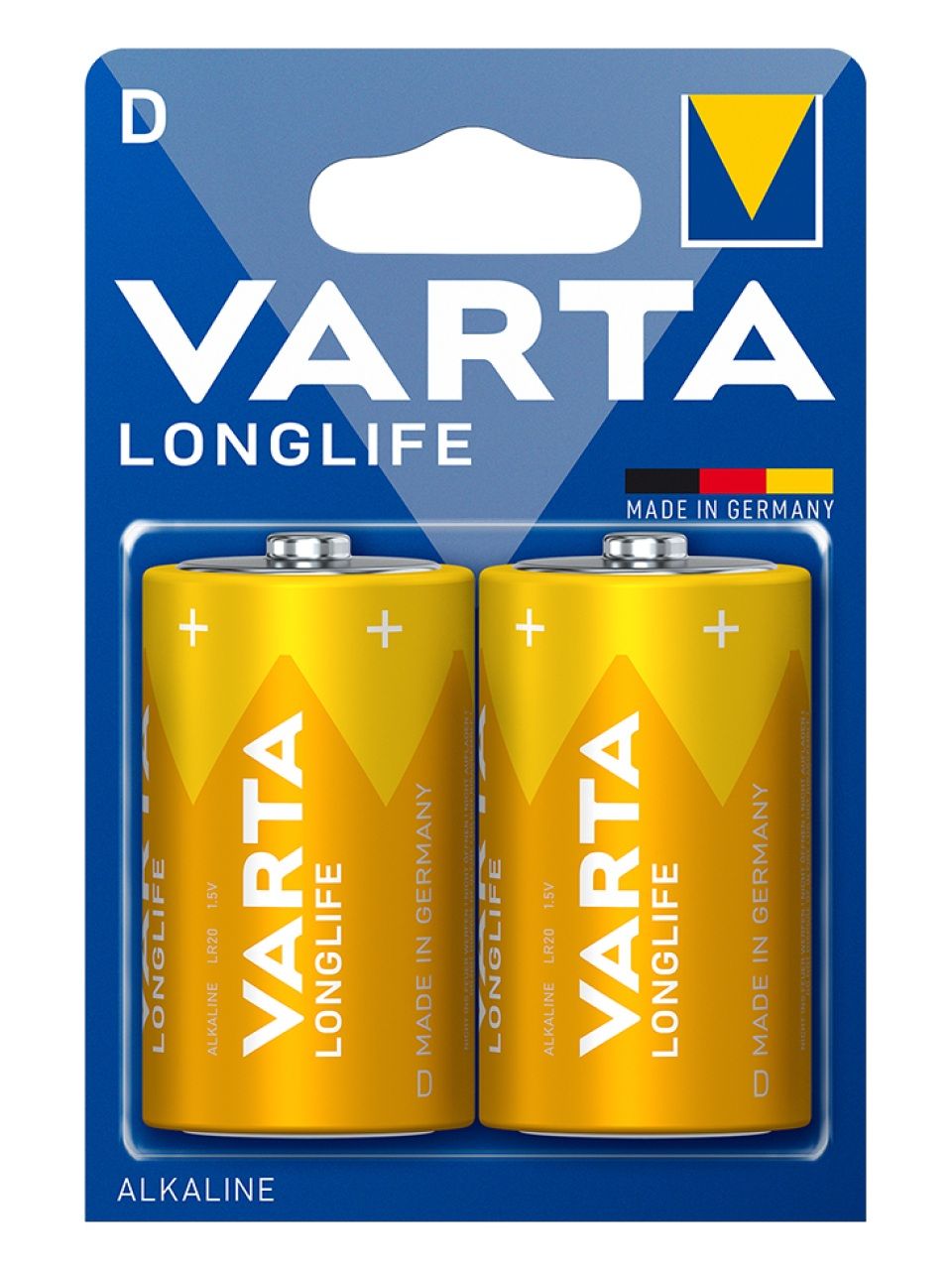 Батарейка VARTA Longlife Mono 1.5V - LR20/D 2 шт. в блистере